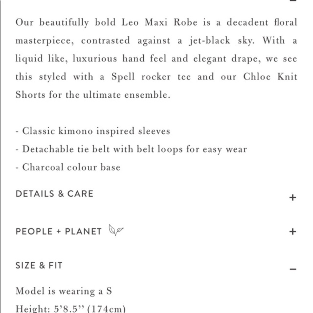 NEW Spell & Gypsy UFT Leo Maxi Robe kimono Medium large - Picture 6 of 16